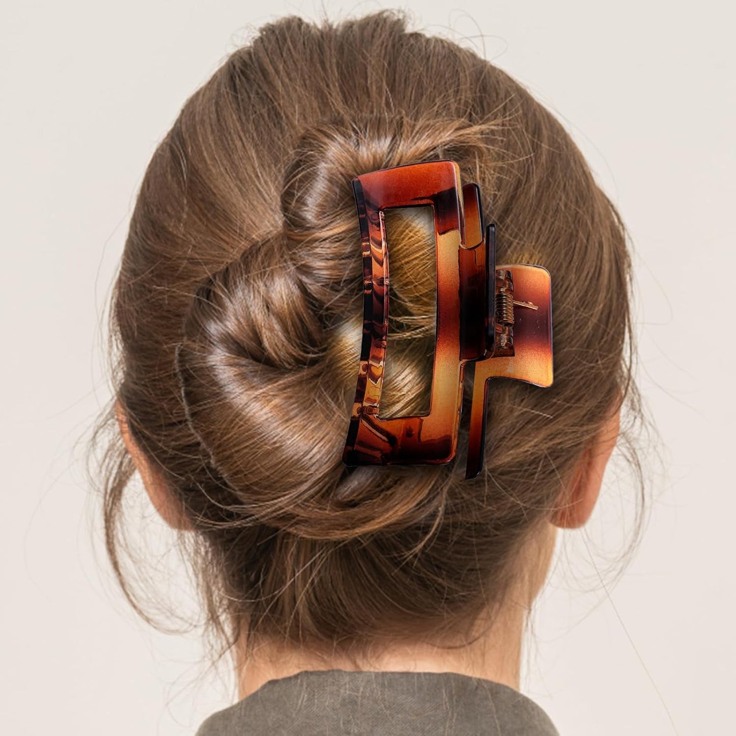 2 Pieces Square Claw Clips 3.5 Inch Matte Non-slip Hair Clamps Medium Hair Claw Clips Fashion Strong Hold Banana Clip Thick Thin Hairs Styling Accessories for Women Girls