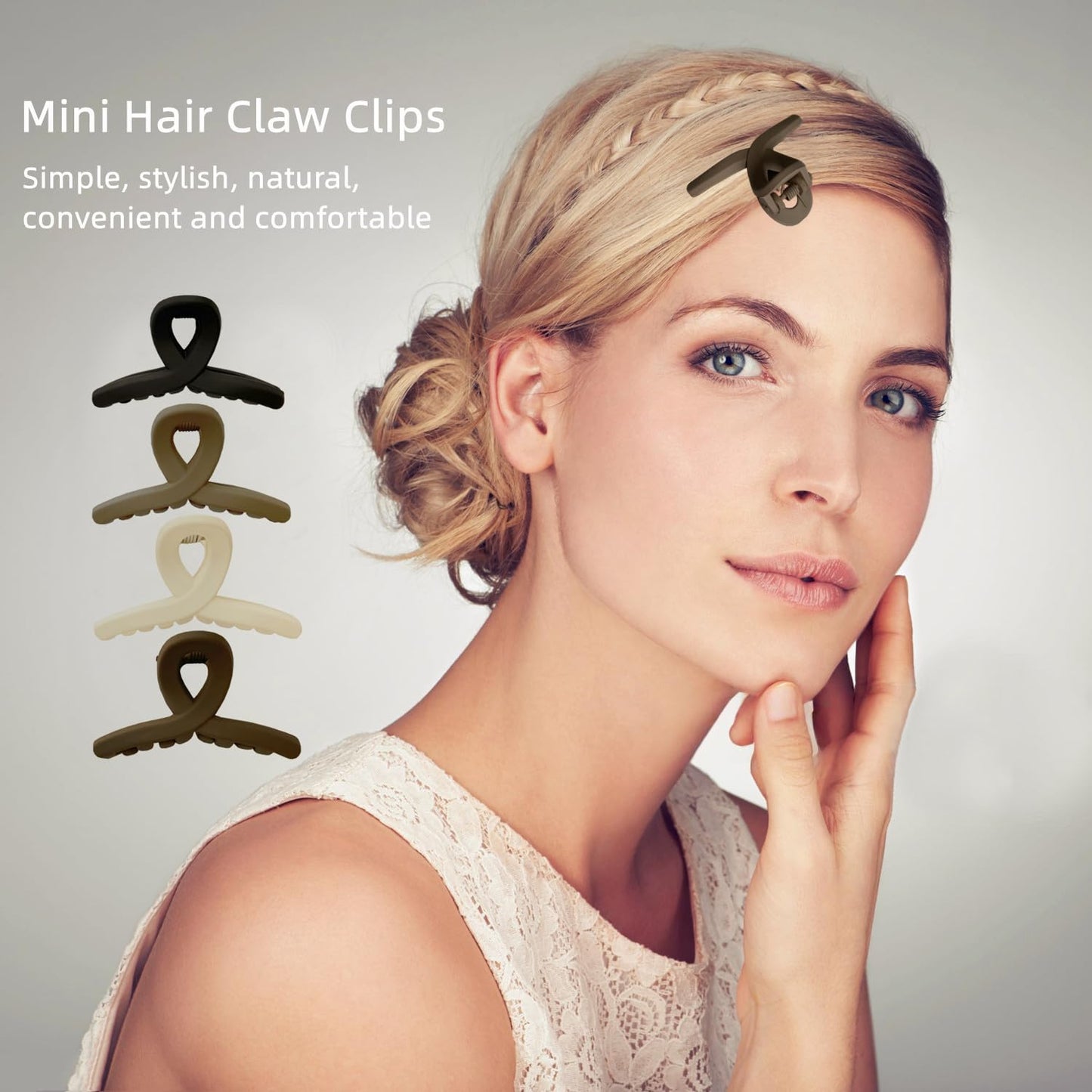Extra Small Hair Claw Clips Non-Slip Mini Claw Hair for Women and Girls, Strong Hold Banana Jaw Clips for women 8 pcs