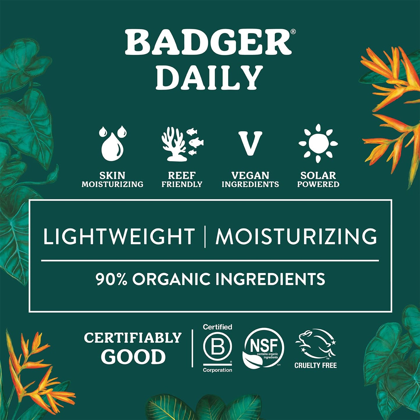 Badger Mineral Daily and Face Sunscreen Combo, SPF 30 Lightweight Organic Mineral Sunscreens with Zinc Oxide, Hydrating Everyday Sunscreen Lotions for Face & Body, Vegan & Unscented, 2-Pack