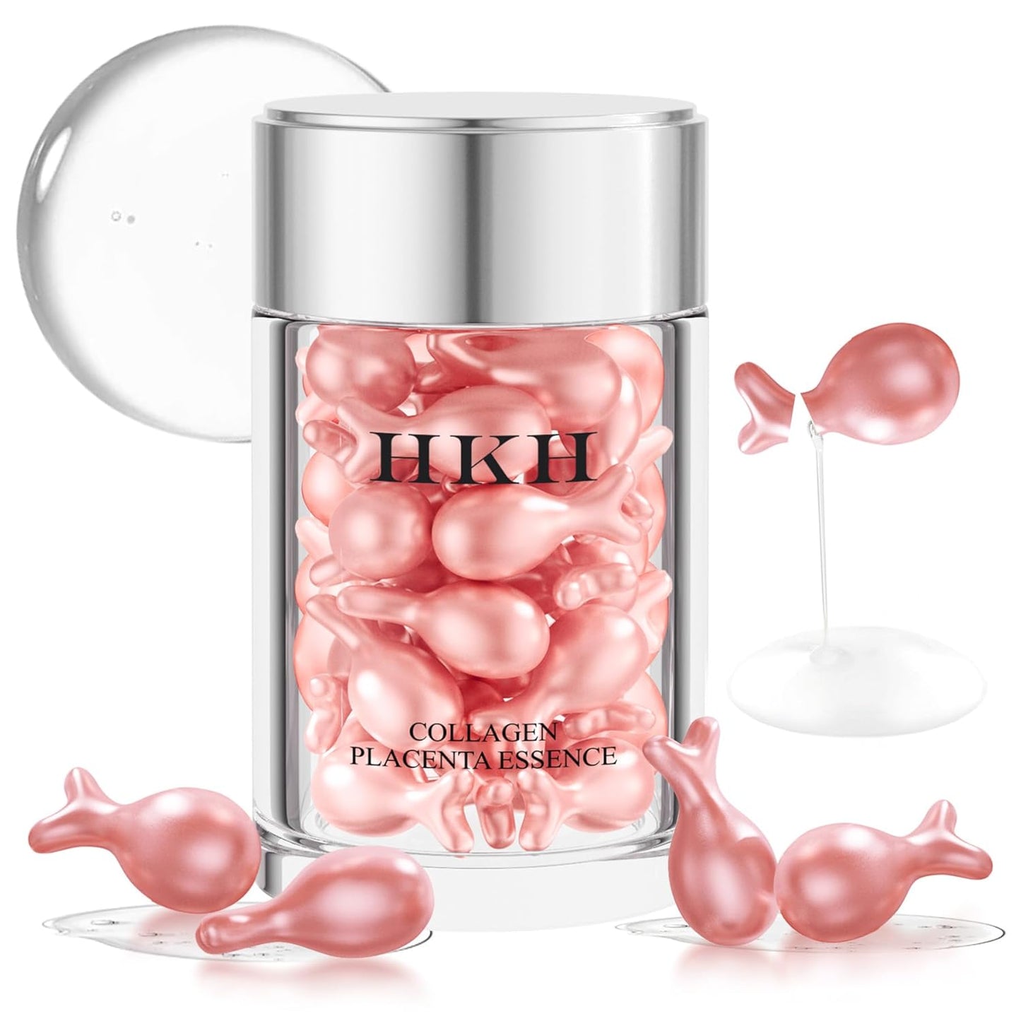 HKH Retinol Serum for Face: 48 Capsules Vitamin A Anti-Aging Wrinkle Night Serum - Vitamin E Collagen Oil for Women - Daily Deep Skin Care for Fine Lines Smooths Hydrates Brightening - 0.58 Oz