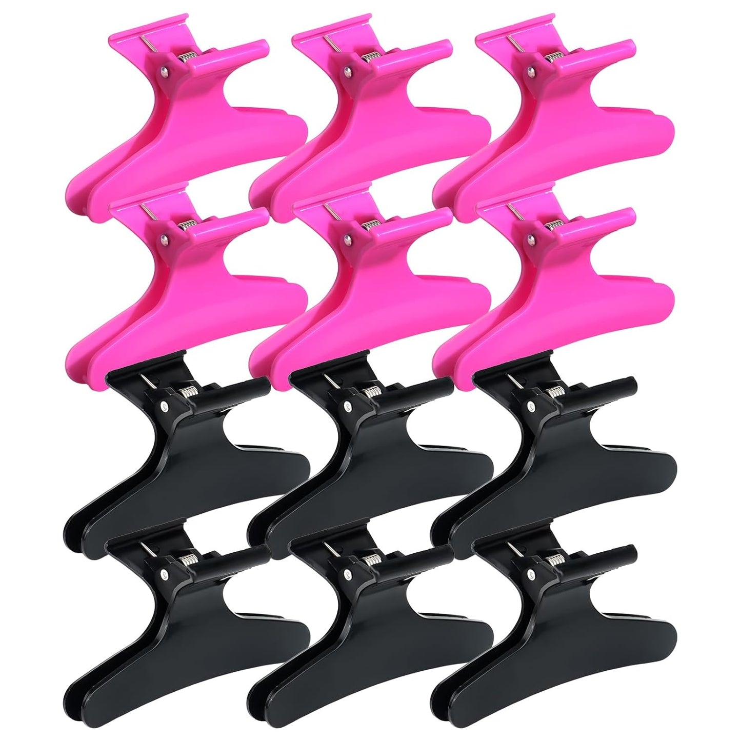 Ondder Black Hot Pink Butterfly Hair Claw Clips for Styling & Sectioning - Makeup Hair Accessories for Women & Girls