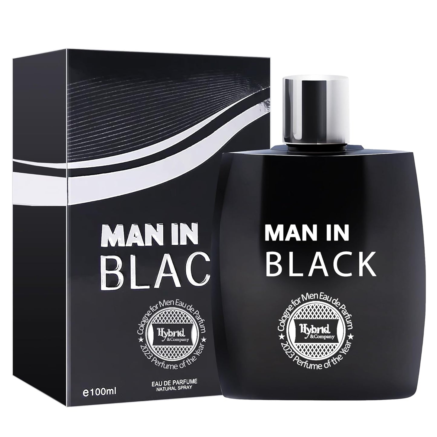 Hybrid & Company Man In Black Pour Homme Eau De Toilette Natural Spray 3.4FL.OZ