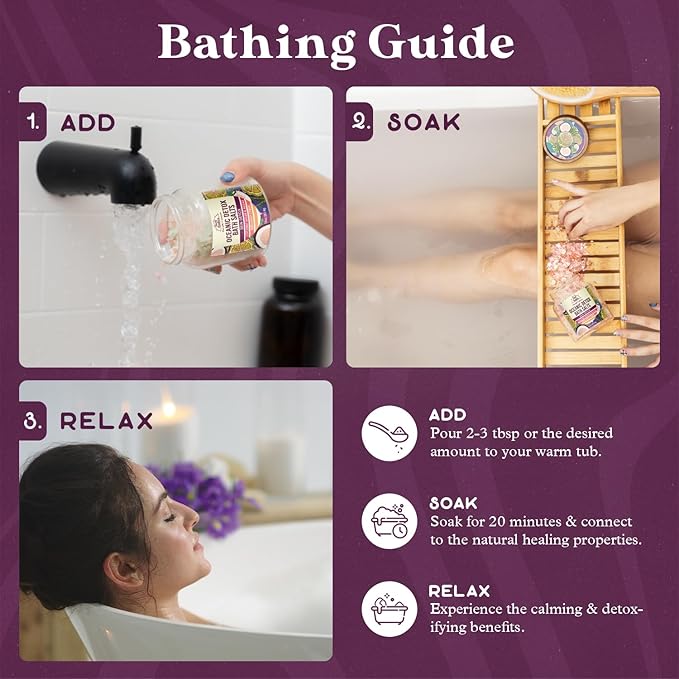 PURPLE CANYON SolSalts Oceanic Detox Bath Salts 10oz | Bergamot Citrus Scented Soak with Hydrating Minerals | Skin Hydrating Mineral Bath