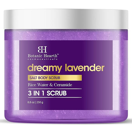 Botanic Hearth Dreamy Lavender Body Scrub 8.8 fl oz - Gently Exfoliates and Moisturizes Skin, Infused with Natural Lavender Oil and Essential Nutrients for Smooth and Radiant Skin
