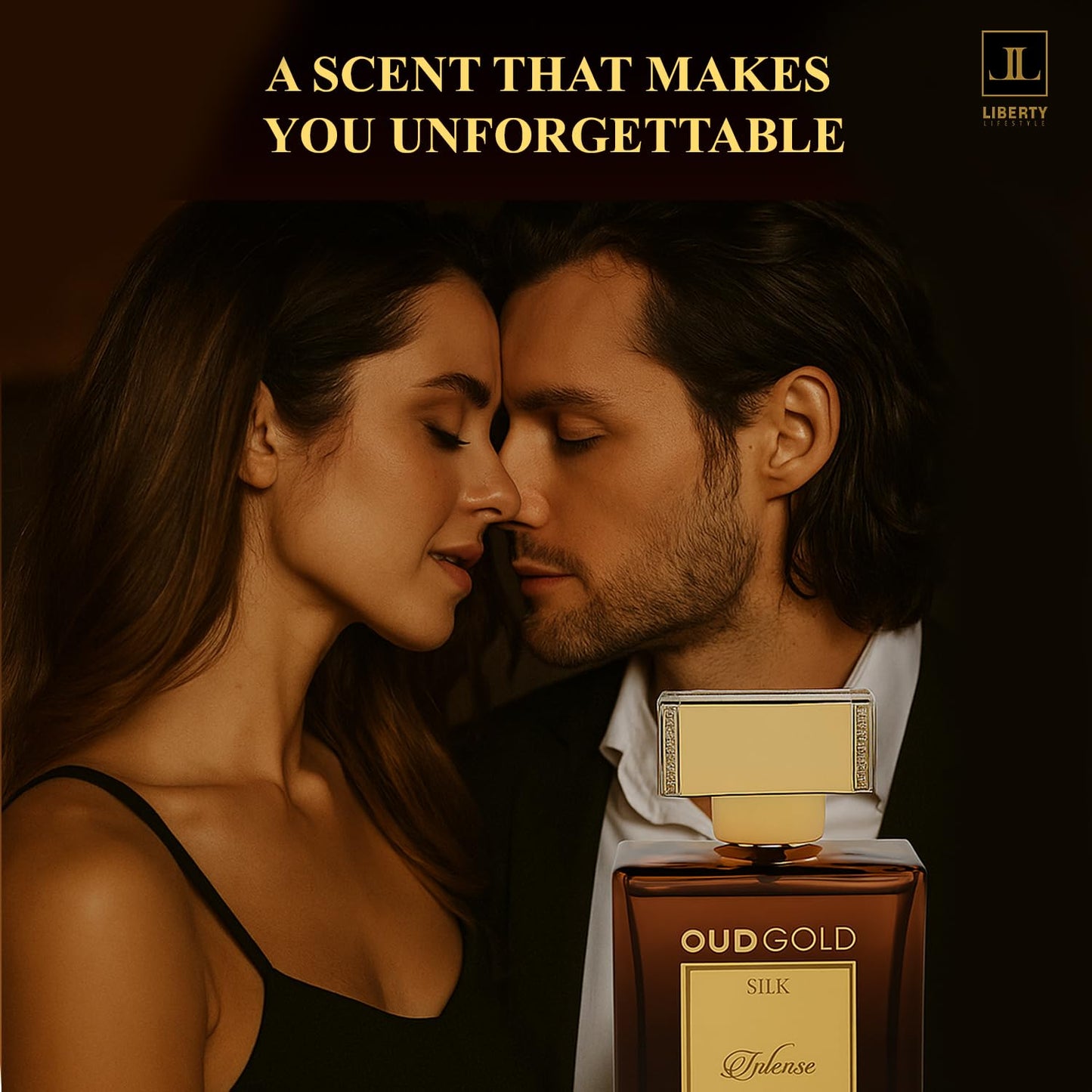 Liberty Premium Oud Luxury Seductive Long Lasting (3 days) OudGold Silk Intense Parfum for Men & Women (100ml/3.4Oz), Designed in France, Woody Notes