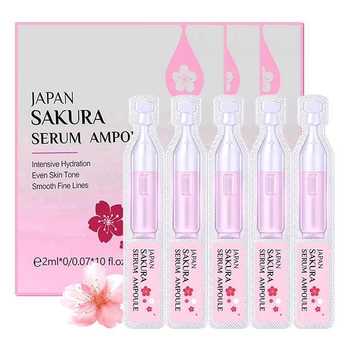 Hyaluronic Acid Serum For Face, Sakura Skincare Ultra-Hydrating Serum, Anti Aging Serums For Women Skin Nature Perfection Rejuvenate Face Essence, 30 PCS Single Use Hyaluronic Acid Tubes Facial Serums
