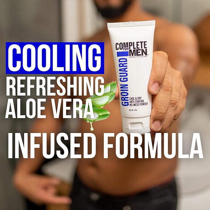 Groin Guard Anti Chafing Cream: Talc Free, Aluminum Free, Natural Odor Control, Anti Fungal Cream for Men, Non Greasy, Cool & Dry, Friction Defense, Chafe Protect for Private Parts