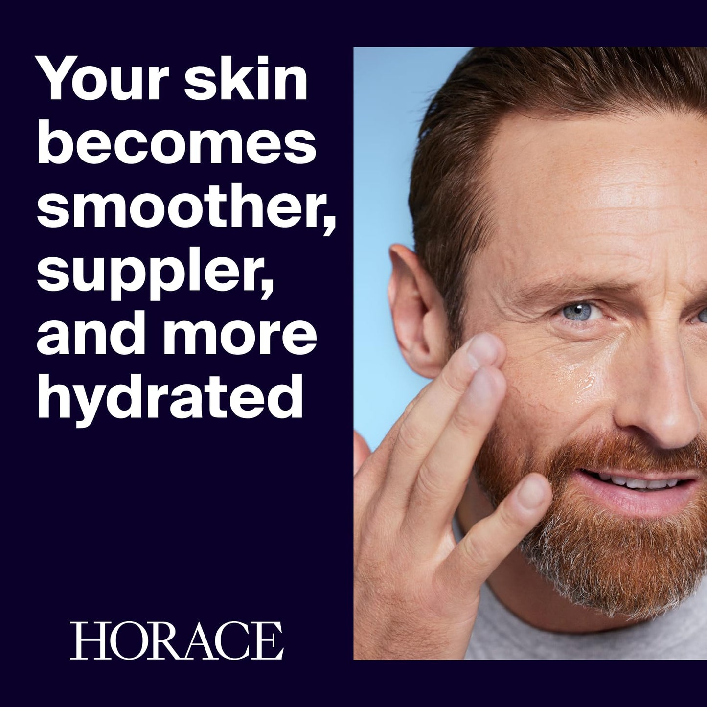 HORACE Face Firming Gel for Men – Lightweight Anti-Aging Gel Reduces Fine Lines & Wrinkles – 95% Organic & Natural Ingredients – No Silicones or Mineral Oils – For All Skin Types – Amber Scent – 30 ml