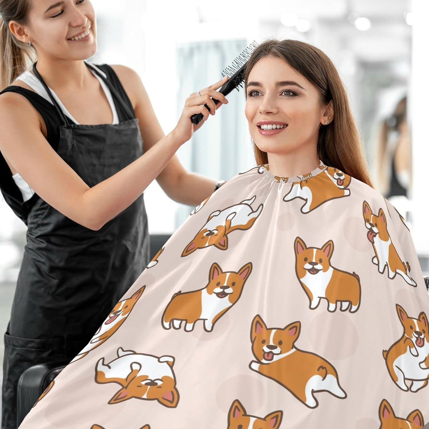 visesunny Professional Barber Cape Polyester Hair Cutting Clippings Catcher Grooming Cape Apron for Shaving Trimming For Men