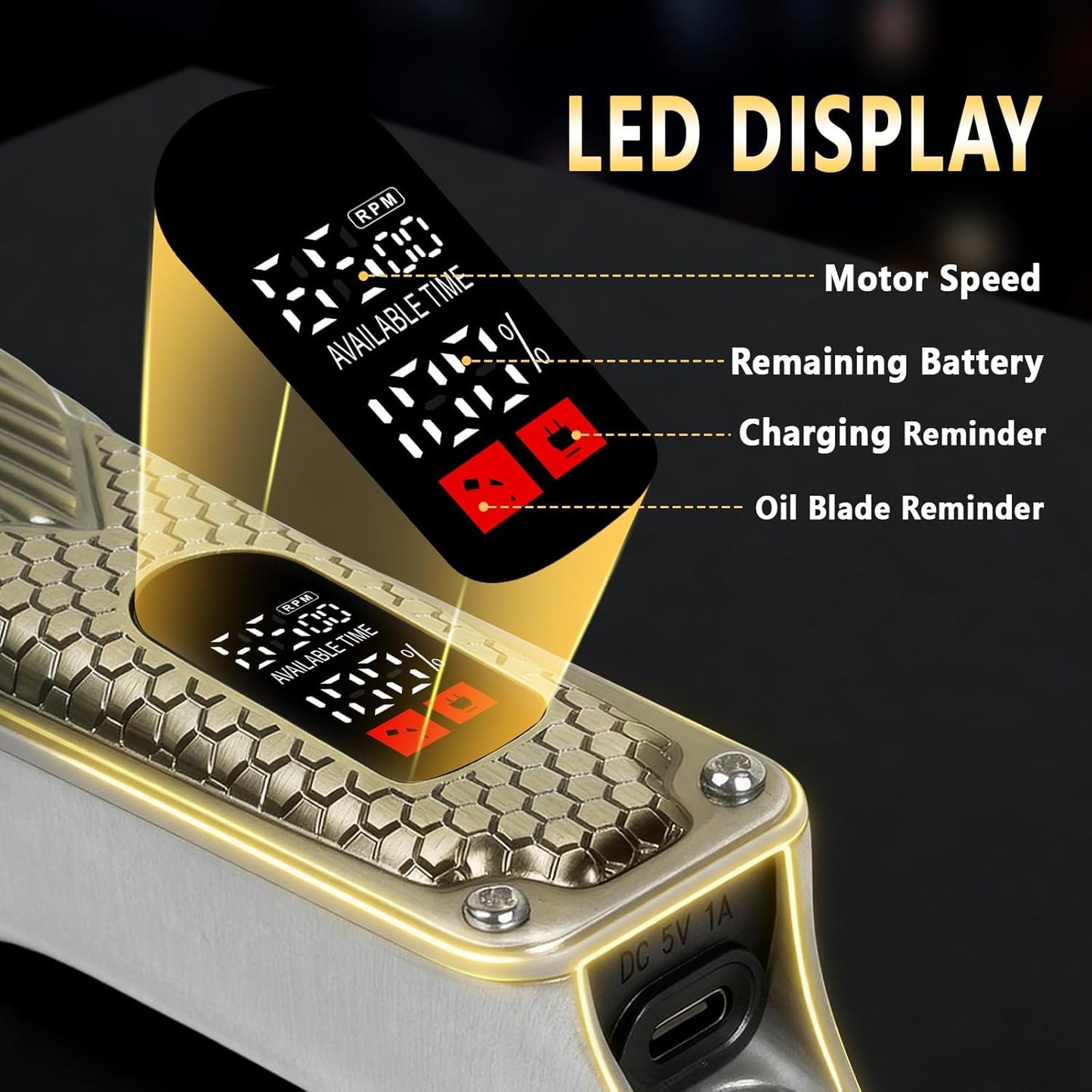 VanEdwin Heavy Duty Professional Hair Clippers for Men, Premium Feel, Texture & Grip, Cordless Mens Hair Clippers for Barbers, Quiet Hair Trimmer for Men & Kids, Clippers for Hair Cutting