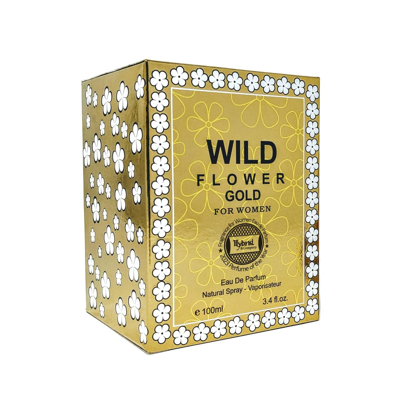 Hybrid & Company Wild Flower Gold Fragrance for Women Eau De Parfum Natural Spray Classic Scent, 3.4 Fl Oz