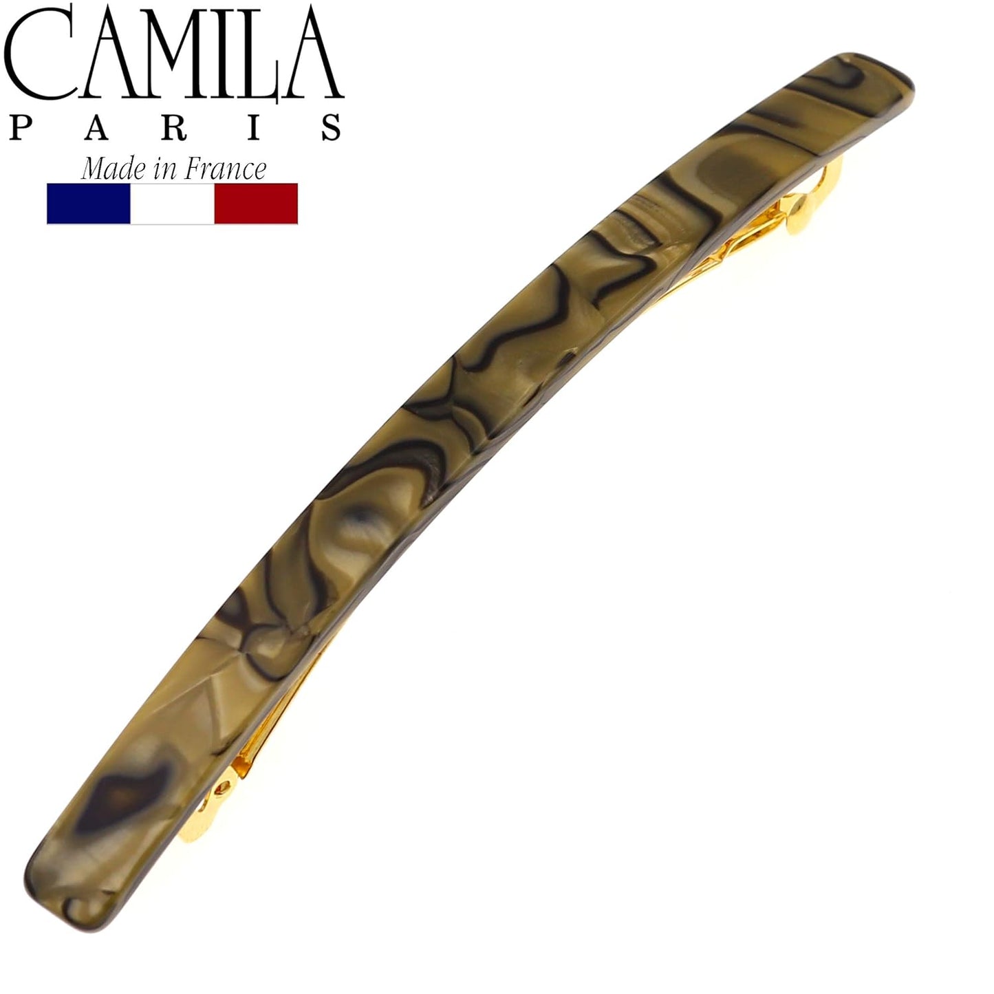 Camila Paris CP2979 French Hair Barrette Large Handmade Copper, Long Skinny Strong Hold Grip Hair Clips for Women, Thin Automatic No Slip and Durable Styling Girls Hair Accessories, Made in France