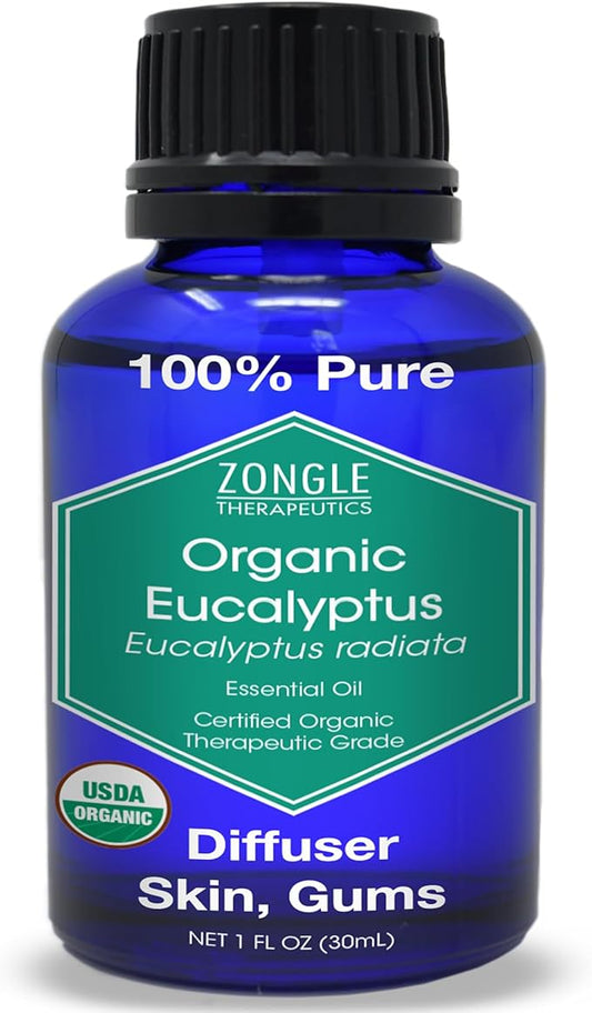 Organic, Eucalyptus Essential Oil – 100% Pure, Eucalyptus Oil, Radiata, by Zongle Therapeutics, 1 OZ