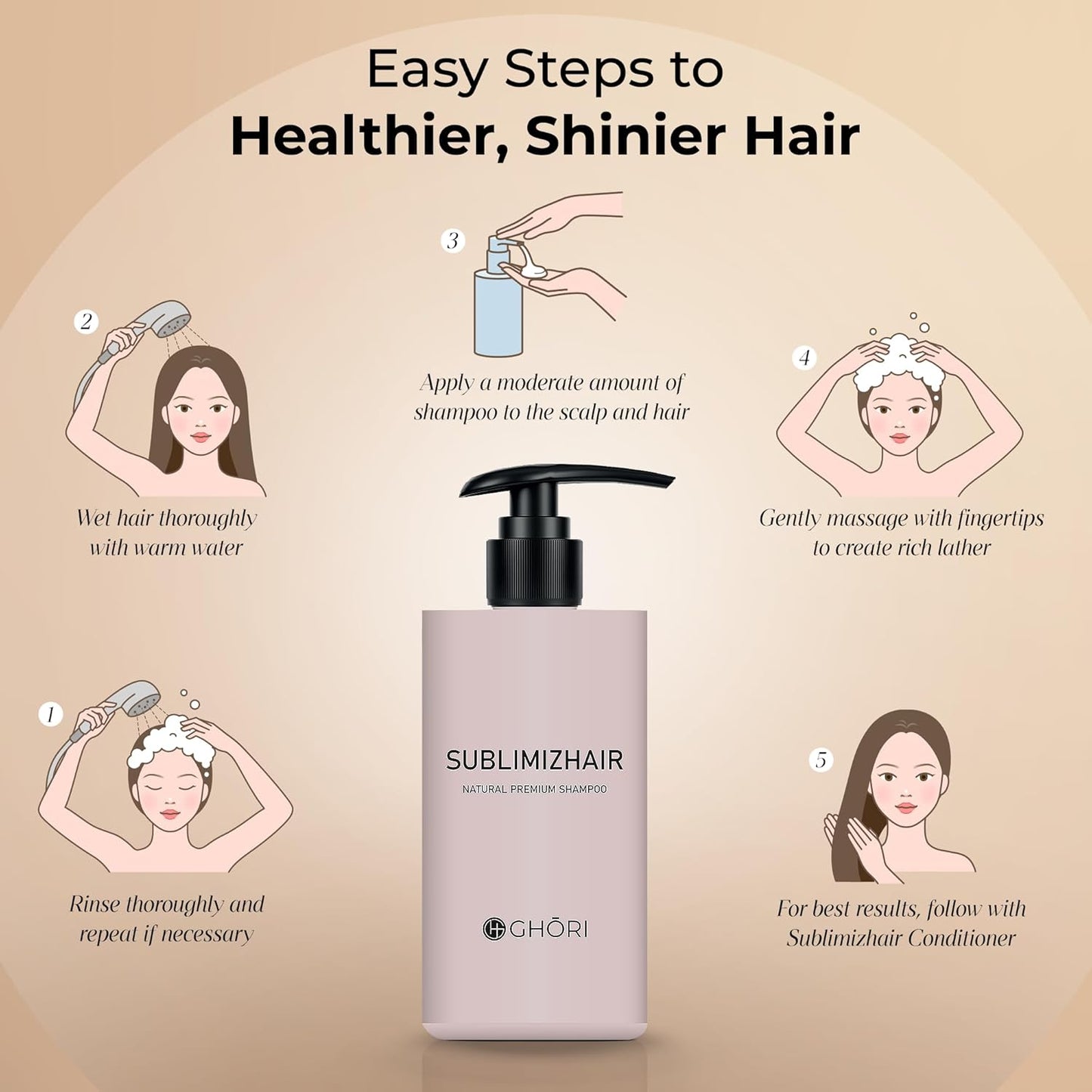 Sublimizhair Korean Herbal Shampoo for Dry & Damaged Hair | Hanbang Formula with Ginseng, Licorice & Tea Extracts | Gentle Scalp Cleansing | pH Balanced Shampoo | 300 ml / 10.1 fl oz