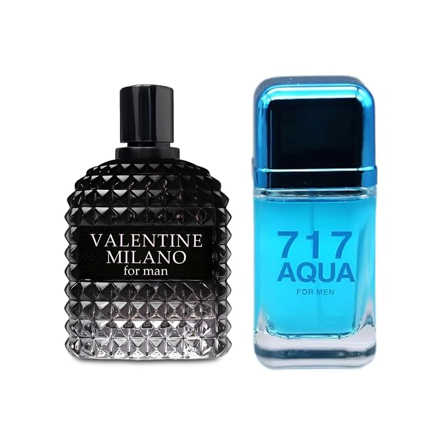 2PCS Valentine Milano/717 Aqua Eau De Toilette for Men-Fresh,Romantic Scent Perfume for Men 3.4 Fl Oz Each Mens Cologne For All Skin Daily Used
