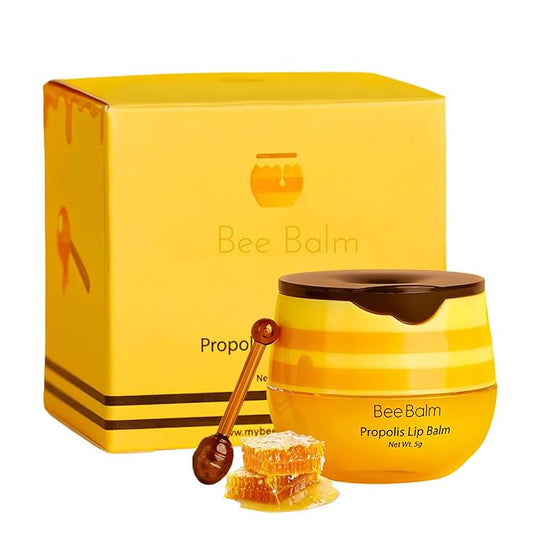 Original My Bee Balm Lip Balm - Propolis Hydrating Balm Honey Pot for Dry, Chapped & Cracked Lips with Propolis, Honey & Vitamin E - Soften, Smooth & Reduce Lip Lines