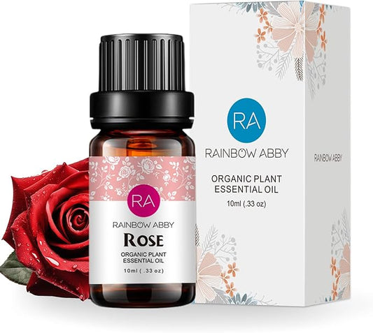 Rose Essential Oil Pure Organic Rose Oil for Diffuser, Perfume, Massage, Aroma, Bath - 10ML