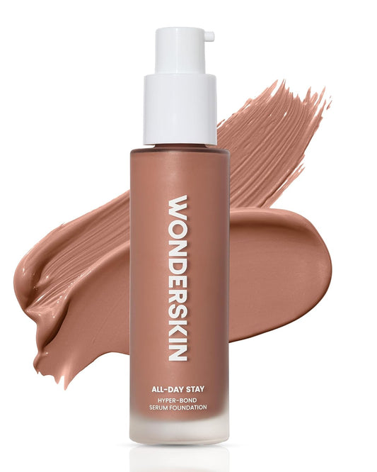 Wonderskin Hyper-Bond Serum Foundation – Waterproof, Transfer-Proof, 24HR Longwear Face Makeup with Niacinamide & Hyaluronic Acid – Lightweight, Natural Finish, Vegan & Cruelty-Free (Spell)