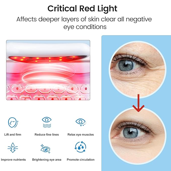 Under eye red light therapy for revitaeyes, eye pods reducing eye bags and dark circles portable under-eye patches