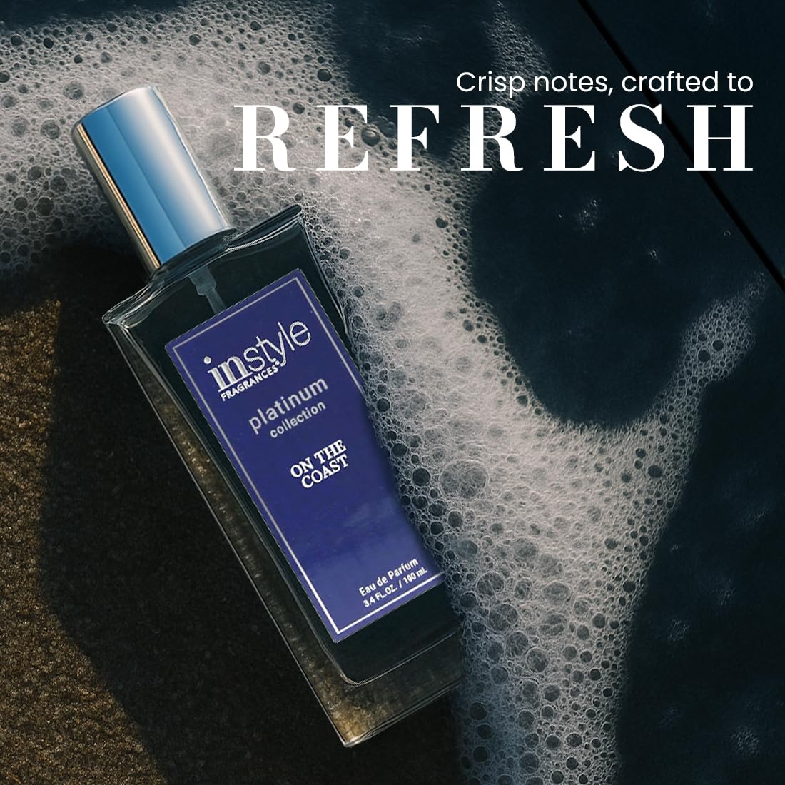 Instyle Fragrances Platinum Collection On the Coast, Premium Unisex Eau de Parfum, CLEAN, Vegan, Paraben-Free, Never Tested on Animals, 3.4 Fluid Ounces