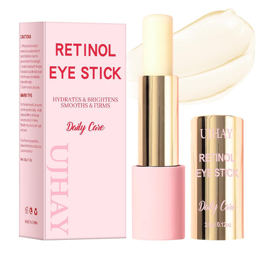Retinol Eye Stick, Anti-Aging Eye Cream for Wrinkles, Dark Circles, Puffiness & Bags Under Eyes, All-in-one Multi Eye Balm with Caffeine, Vitamin C, Hydrating & Firming Skin