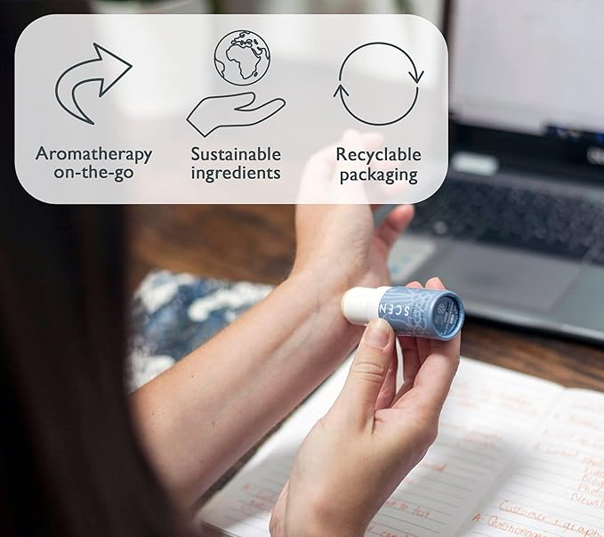 Scentered Aromatherapy Balm Gift Set - Calm & Confident - Pack of 3 Balms: Sleep Well, De-Stress, Focus - Rosemary, Cedarwood, Lavender Essential Oils - Aromatherapy Gifts for Women