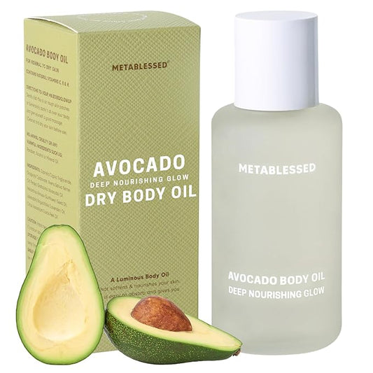 Avocado Dry Body Oil - Deep Nourishing Glow, Fast Absorbing & Non-Greasy Body Moisturizer. Luxurious Soothing Aromatherapy. Sensitive Skin Safe, Clean Beauty 3.38 fl. oz