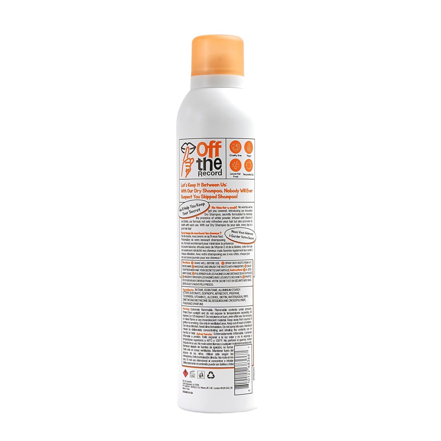 OFF THE RECORD Dry Shampoo - Mango Tango Burst | Texturizing & Scalp Care | Biotin + Vitamin E | Nourishment & Hair Protection | 10.65 oz