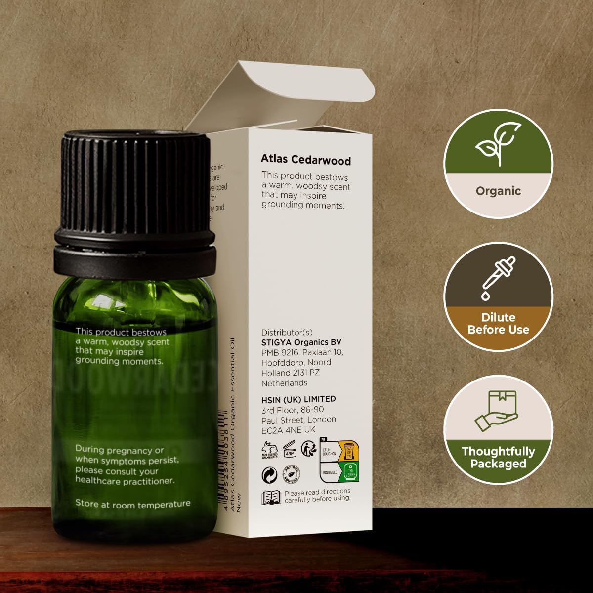 Gya Labs Organic Cedarwood Essential Oil - 0.34 Fl Oz - for Skin, Hair, Diffuser, Aromatherapy, DIY Candle Making Scents