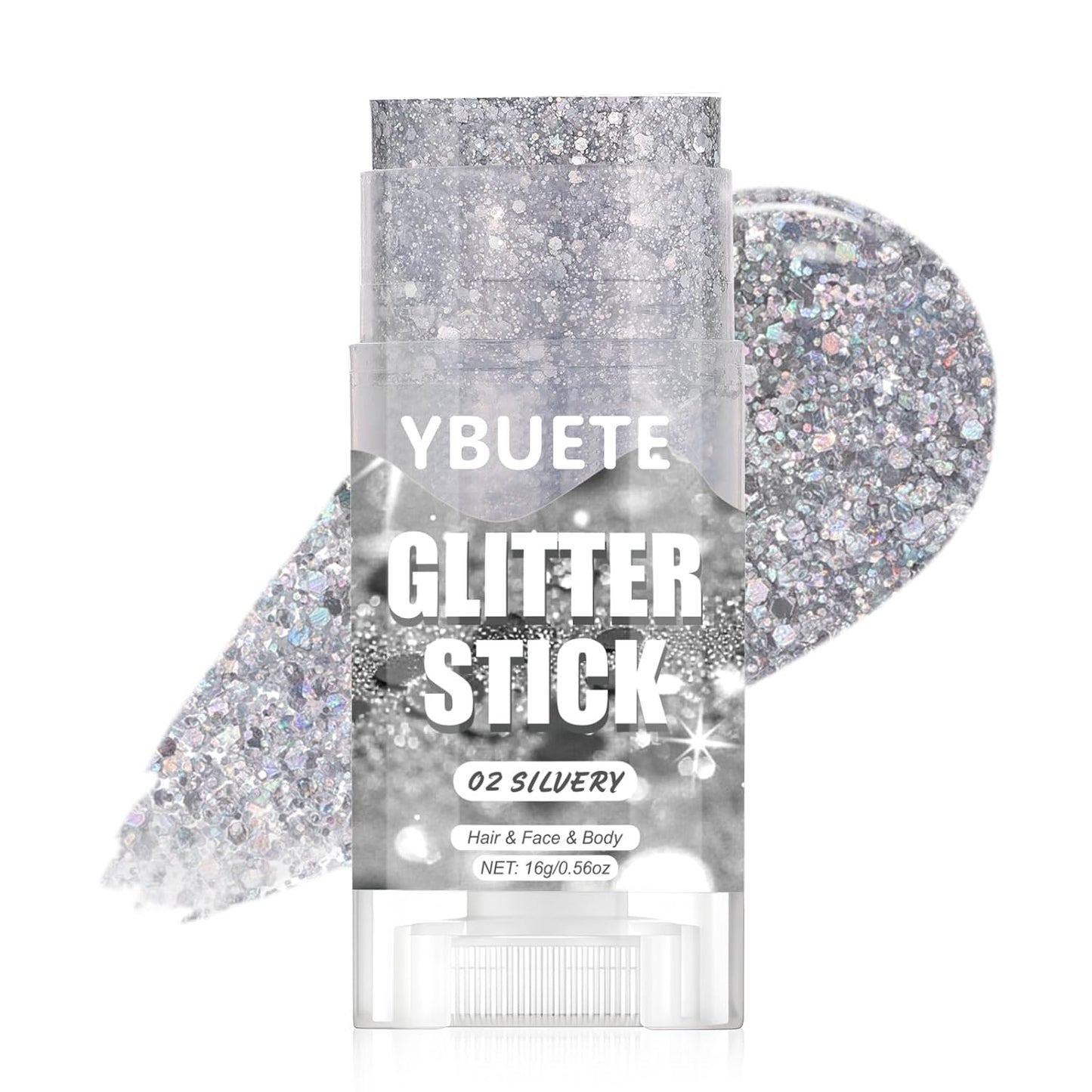 Silvery Face and Body Glitter Stick for Sparkling Makeup, Hair Glitter Accessories for Women, Highlighting Stick for Fairy Dust Makeup, Cheerful Face Glitter for Festive Parties and Carnivals