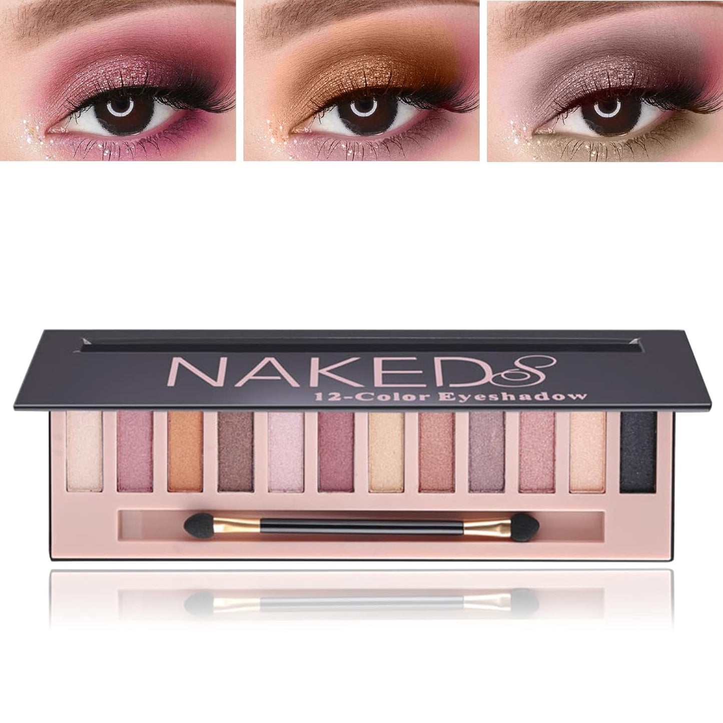 Pearl 12 Colors Makeup Naked Eyeshadow Palette,Nude Matte Shimmer Eyeshadow Palette,Natural Glitter Pigment Eye Shadow Pallete Set Long Lasting & Waterproof Smokey Eye Professional Beauty Makeup Kit