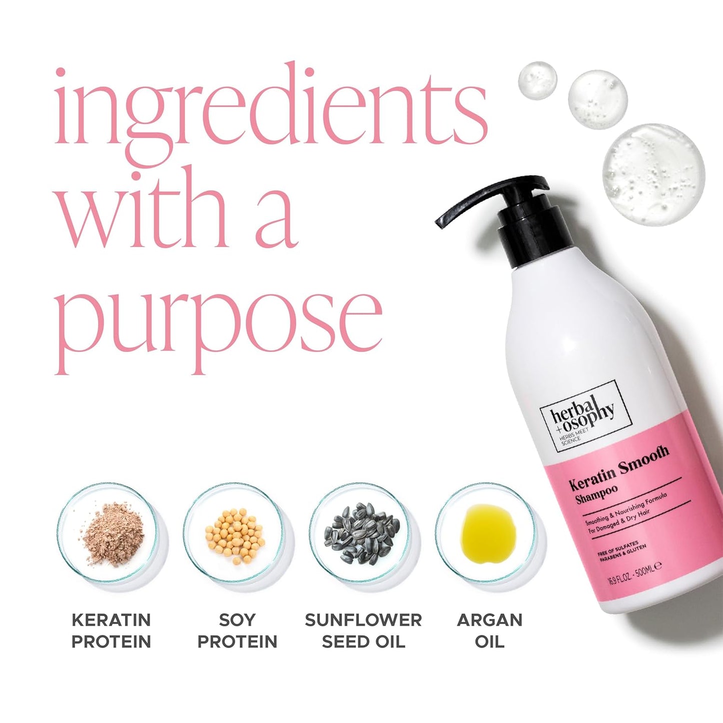 Herbalosophy Keratin Smooth Shampoo 16.9 Fl.Oz