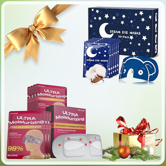 21 Packs Men's Steam Eye Mask, 3D Self Heated, Natural Cotton, Steam Eye Mask for Sleeping, Relaxation, Disposable, Spa, Travel Gifts for Women, Men