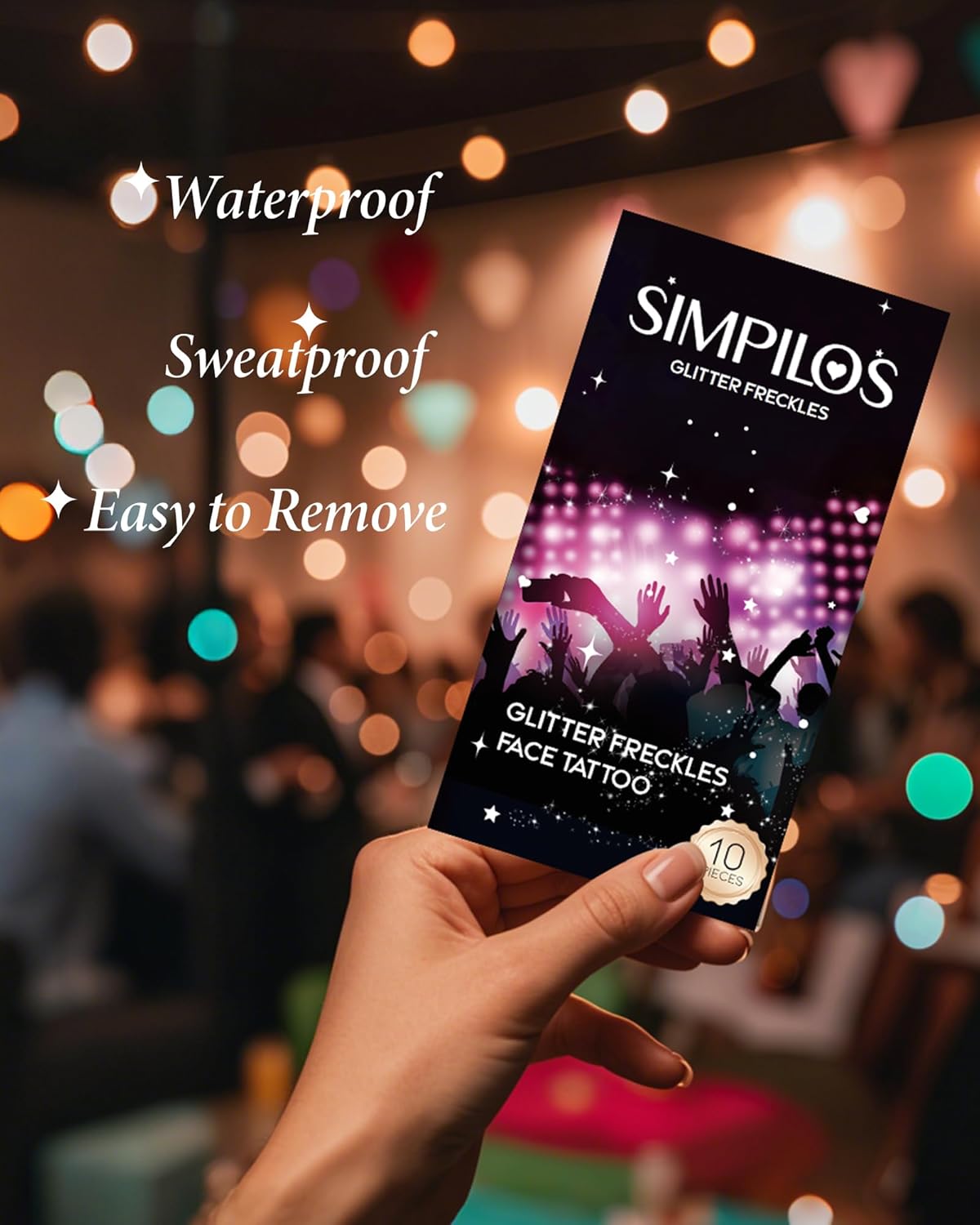 Body Face Glitter for Kids Women Girls, Waterproof Glow Up Singer Concerts Festival Rave Accessories (Gold - Hearted)