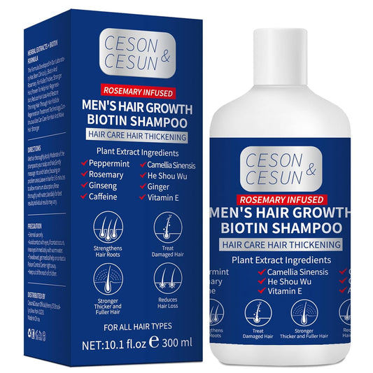Ceson&Cesun Rosemary & Biotin Hair Growth Thickening Shampoo for Men | Anti-Thinning Hair Strengthening | Hydrate Cleanse Hair & Scalp | Hair Regrowth Shampoo, Dry Damaged Hair Care For Men and Women