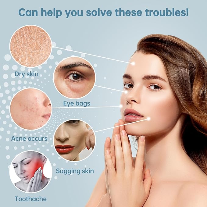 Ice Roller for Face and Eye，Ice Cube Roller Massager for Skin Women Care Tools, Naturally Conditioning De-Puff Eye Bags, Reduce Migraine Pain， Reusable Massage Silicone Ice Mold （Blue）