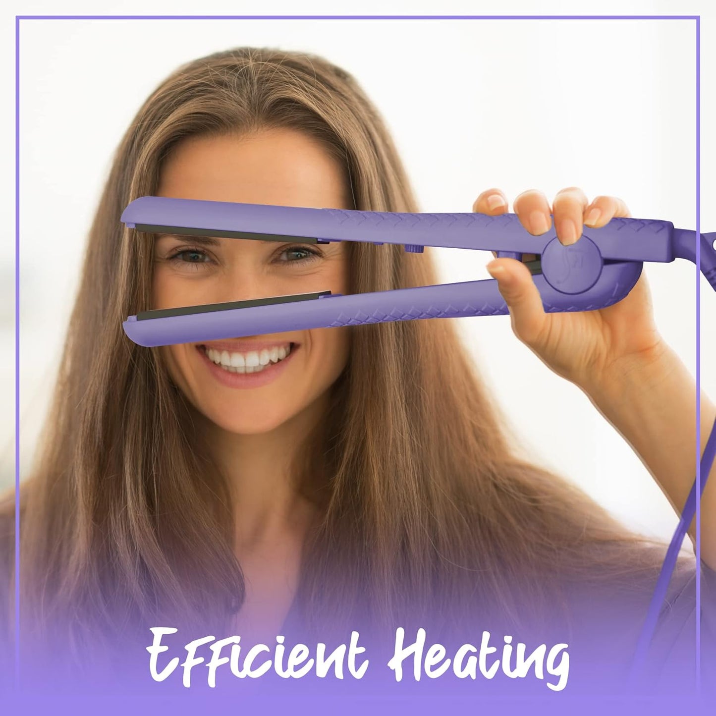 Herstyler Colorful Seasons Flat Iron - Travel Friendly Dual Voltage Flat Iron 1.25 inch - Ceramic Dual Voltage Hair Straightener - Purple Straightening Iron with Negative Ion Technology To Fight Frizz