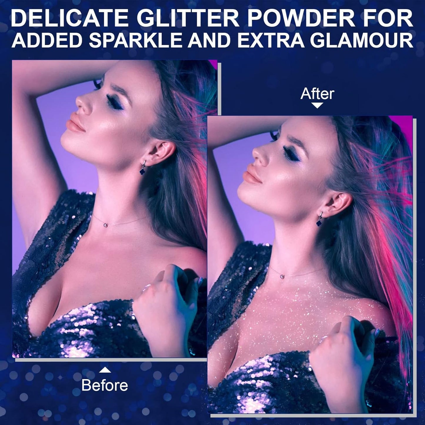 Glitter Spray for Hair and Body, Perfect Body Shimmer for Music Festival Stage Makeup and Hair and Face Glitter Spray. 2.11 Oz