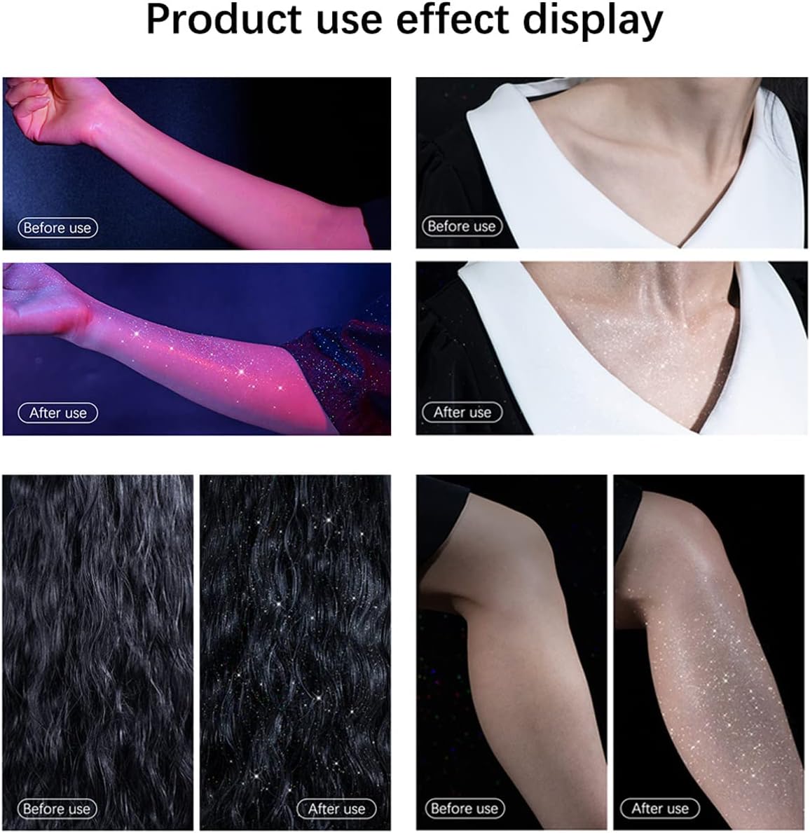 MEICOLY Silver Hair Body Glitter Spray,100ML(3.53OZ),Liquid Glitter Hairspray,Sparkle Glitter Spray for Hair/Body/Clothes,Body Shimmer for Skin,Lightweight,Long Lasting