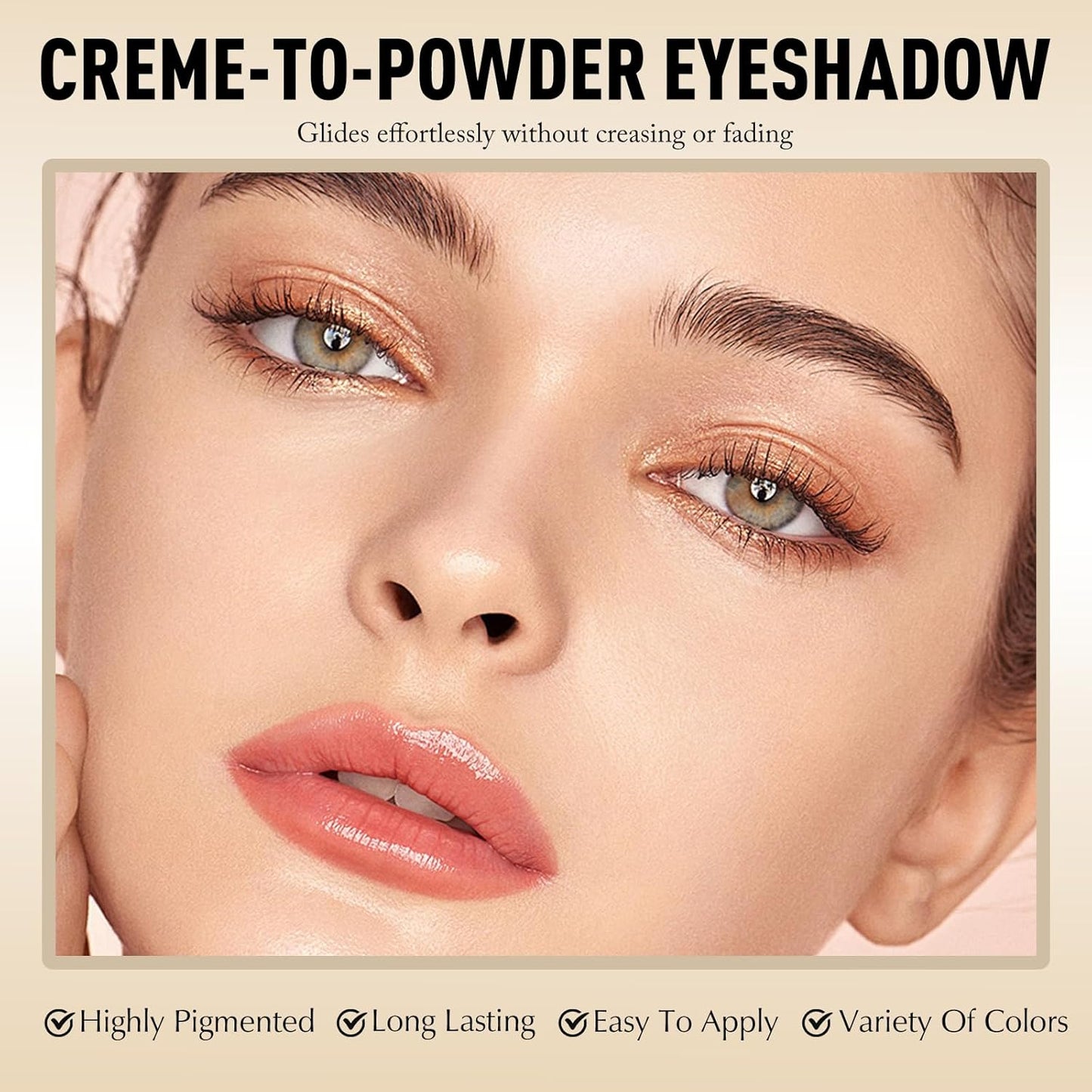 Glitter Eyeshadow Stick - Champagne Shimmer Long Lasting Cream Eye Shadow Pencil Buildable Sparkling Face Highlighter Makeup, Lightweight Waterproof & Smudge Proof for Easy Application