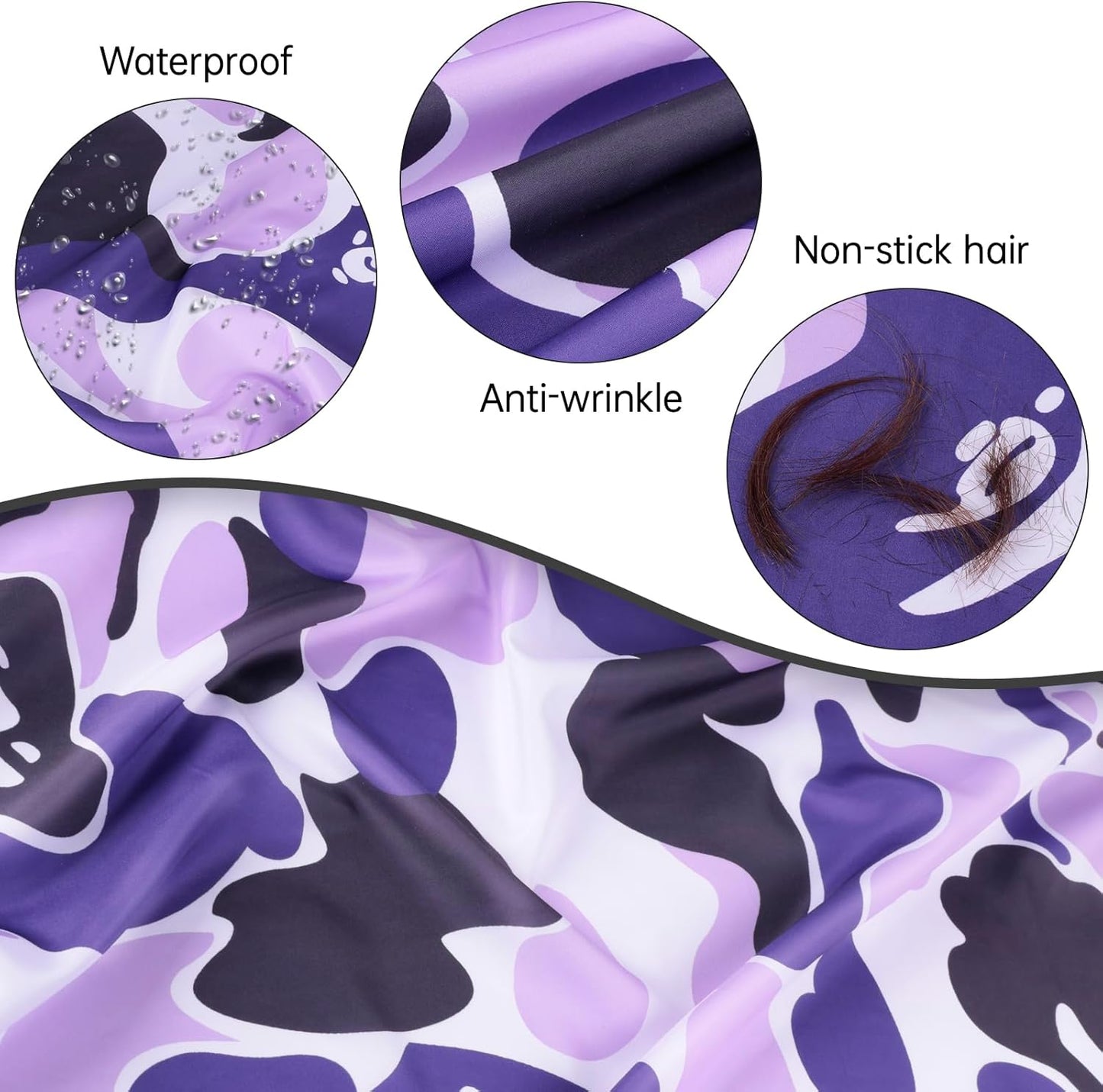 Professional Hair Cutting Cape Waterproof Barber Cape for Men Polyester Hair Styling Cape with Elastic Neckline