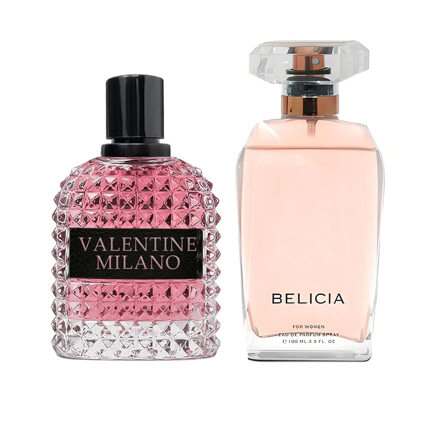 Women's Perfume Combo Set Milano Women&Belicia Floral Fruity Fragrance Eau De Parfum Elegant 100ml Bottle Natural Spray Each for Daily Used