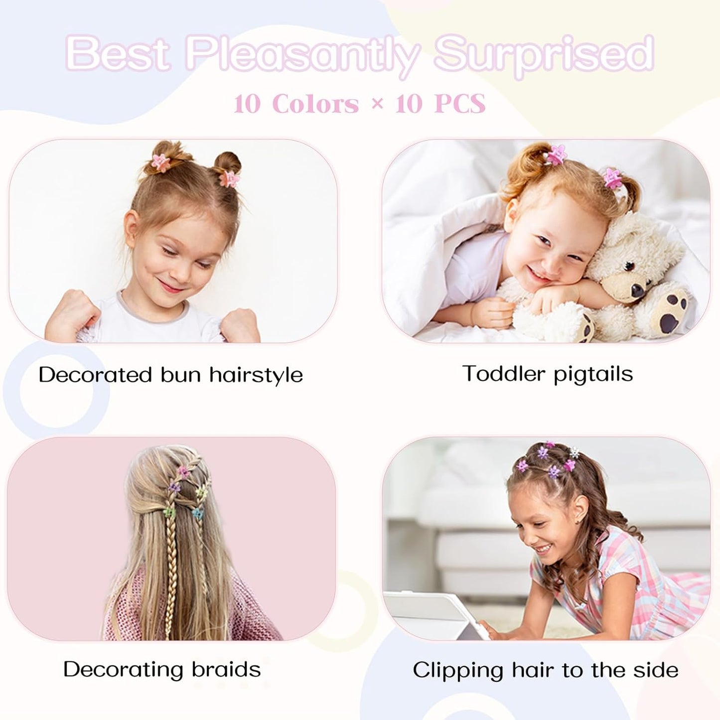 Mini Flower Hair Clips 100Pcs, Small Hair Clips Mini Claw Clips Cute Jaw Clips Hair Pins Hair Barrettes Hair Accessories for Women Girls Kids Teens