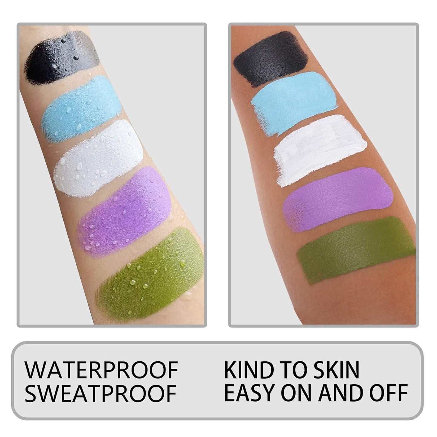 MEICOLY Clown White Face Body Paint Stick(1.06 Oz),Foundation Cream Makeup,Face Paint for Halloween Joker Zombie Vampire Skeleton Skull Special Effects Mime Makeup,White Eye Black Stick for Sports