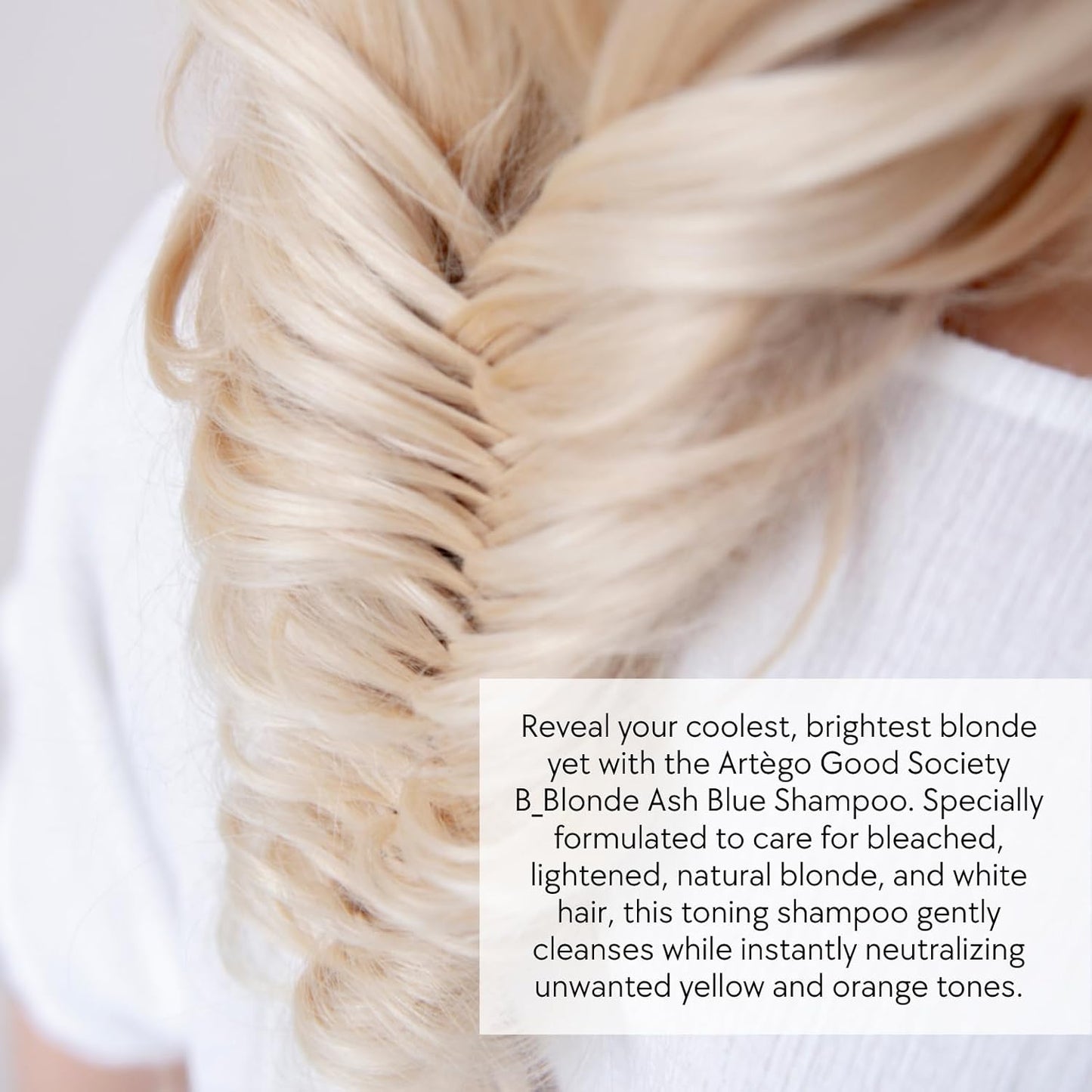 Artègo Good Society B_Blonde Ash Blue Shampoo – Tone Neutralizing Shampoo for Blonde, Bleached & White Hair (33.8 oz)
