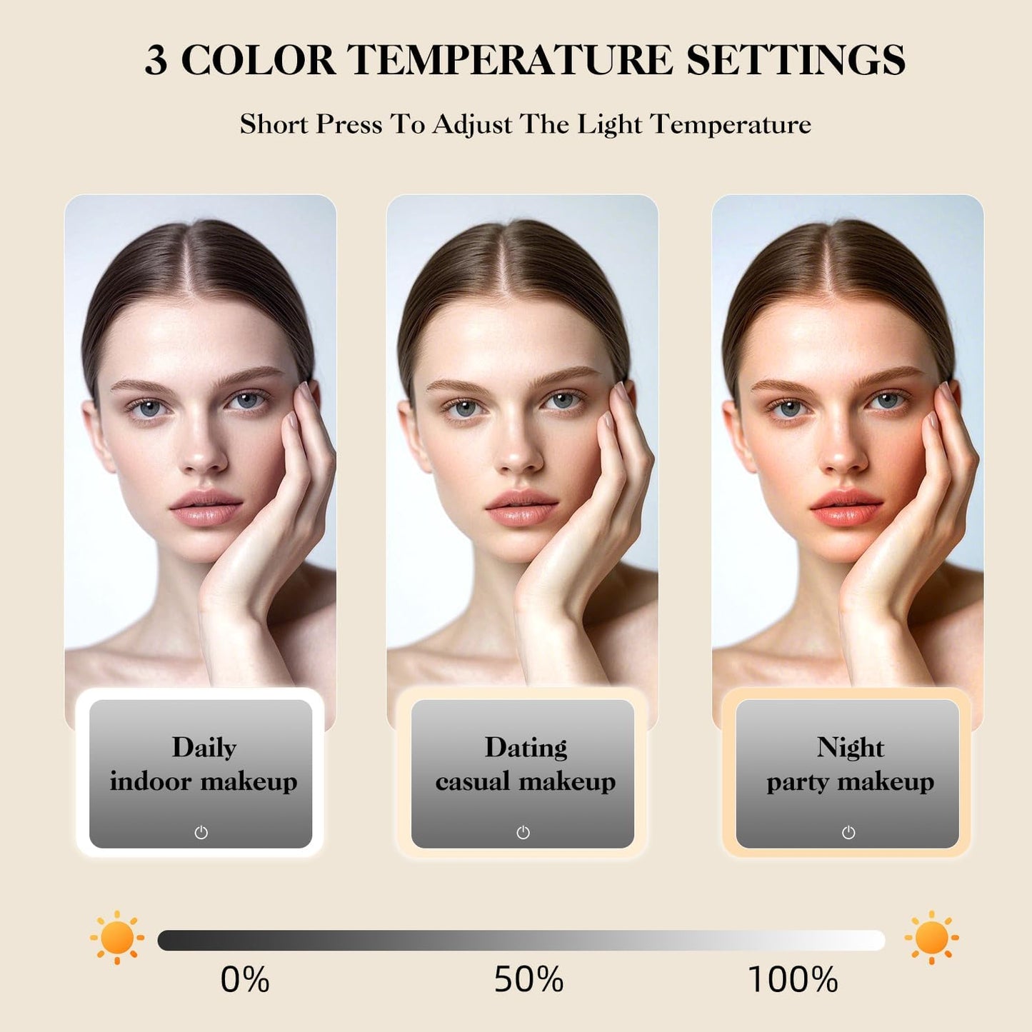 Travel Makeup Bag With LED Mirror,Cosmetic Train Case with 3 Color Setting,Cosmetic Makeup Organizer Bag with Adjustable Dividers,Portable Make up Box with Make up Brushes Holder Storage（Black）