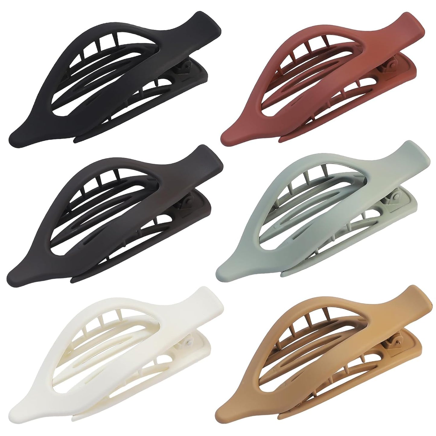 Flat Hair Clip 6 pcs Lay Down Claw Clips Hair Accessories for Women -Basic
