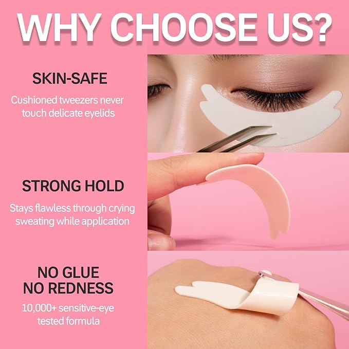 Foam Eye Pads for Eyelash Extensions | Akissos Lash Extension Pads | 125PCS Indivially Thick Soft & Anti-Slip Tools for Perfect Lash Lifts | Professional Eyelash Supplies for Salon or Daily Use