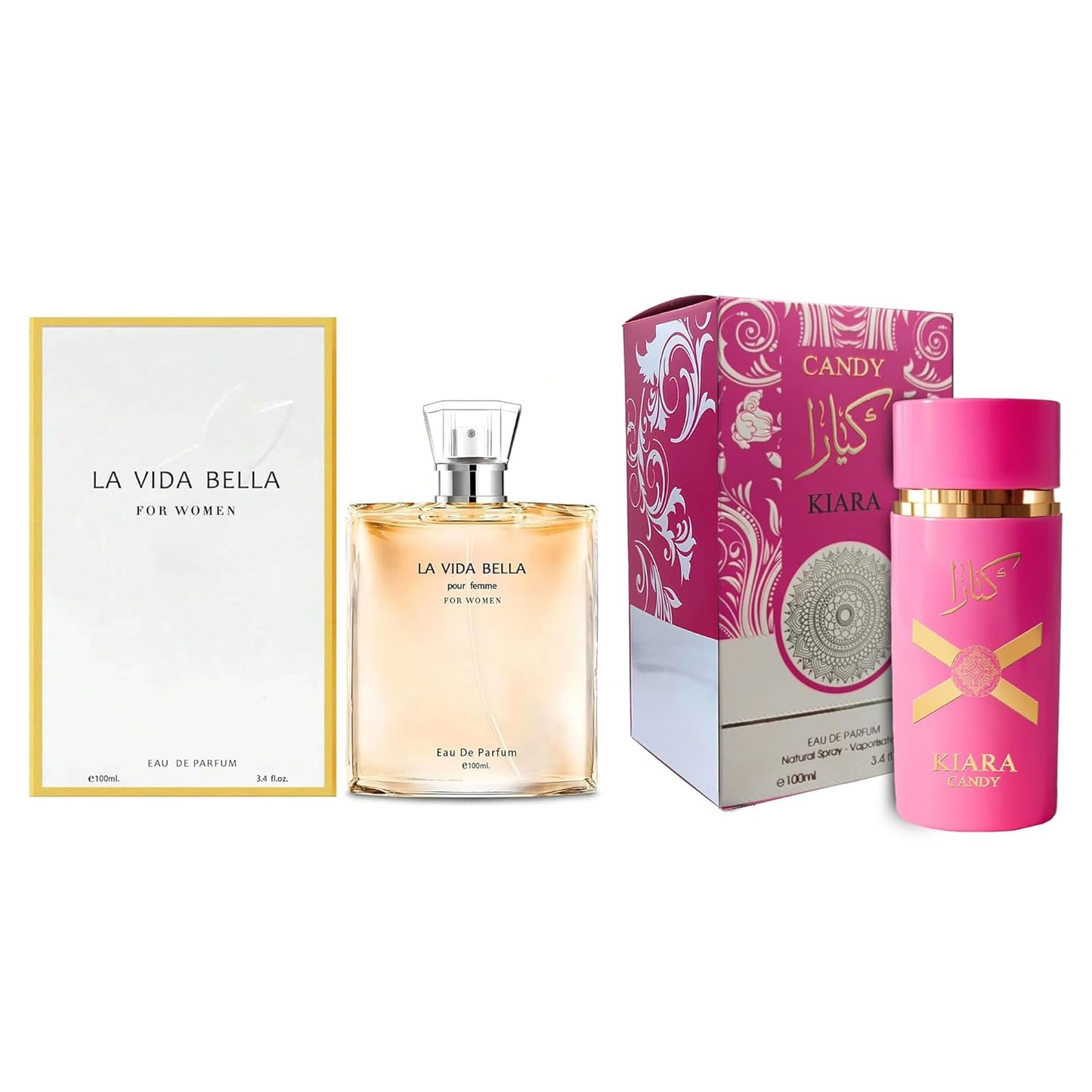 Women Perfume 2PCS Combo La Vida Bella/KA Eau De Parfum Long Lasting Fragrance 3.4 Fl Oz Spray Each for Daily Used