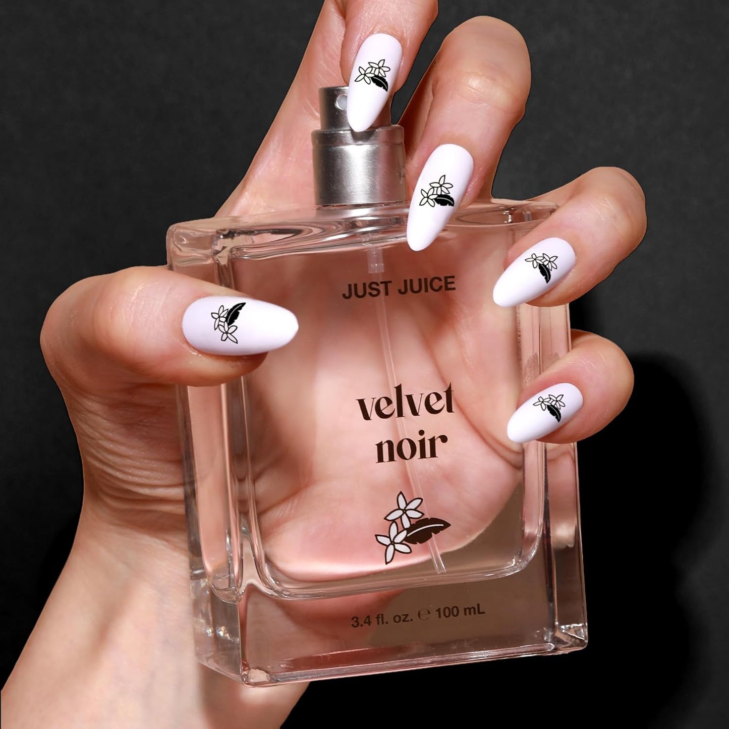 Just Juice Velvet Noir - Crisp Jasmine Perfume for Women and Men - Floral Musk Perfume with Apple, Rose, Geranium, Amber - 3.4 oz